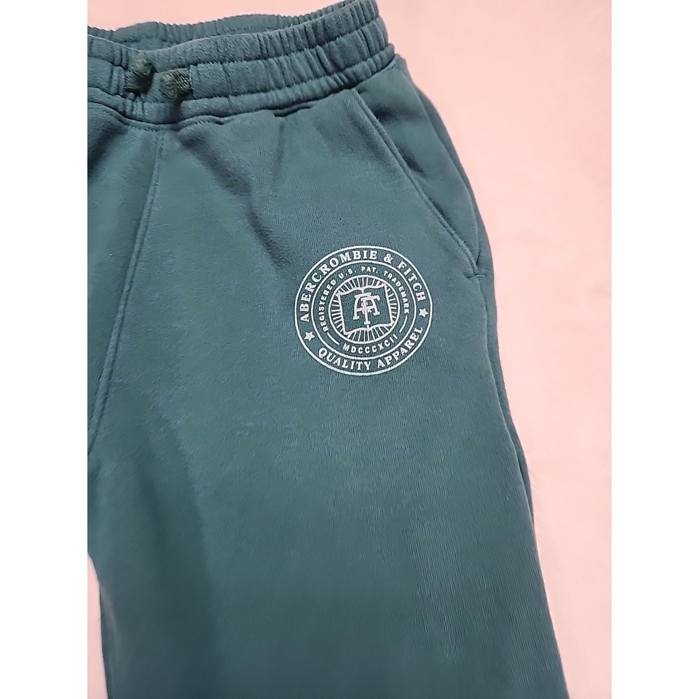 Abercrombie Fitch Kids Logo Sweatpants‎ Green Size 9/10 - Picture 3 of 7